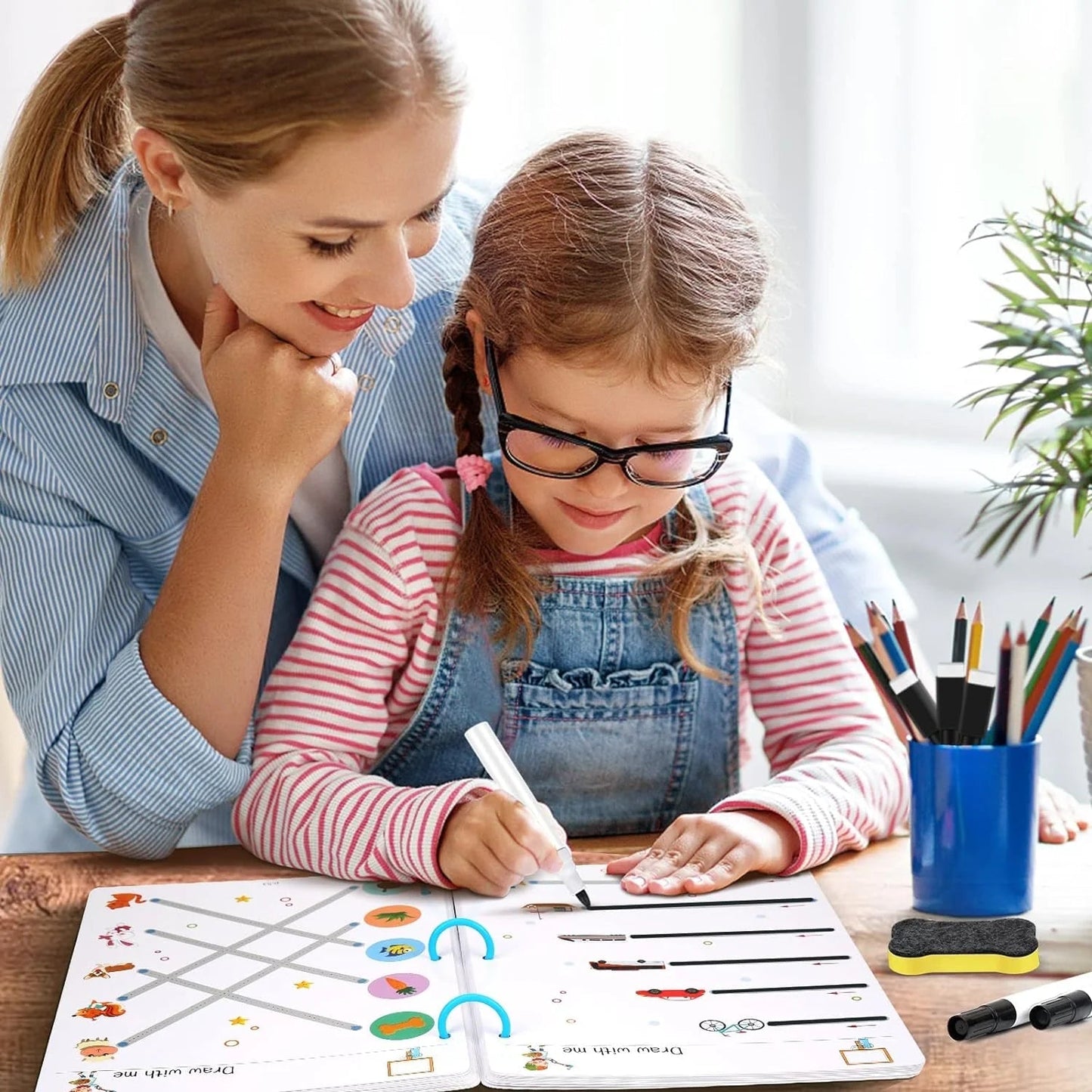 Magic Tracing Workbook Set Reusable Calligraphy Practice Drawing Copybook Learning Game Book