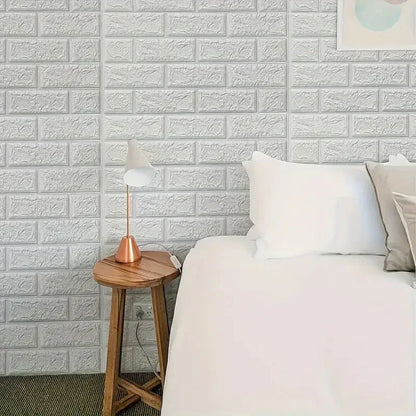 3d Wall Sticker White Brick Sheet | Bedroom Home Decor Waterproof Self Adhesive