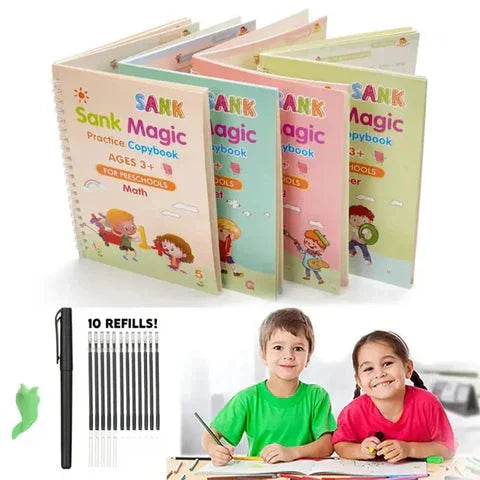 Kids Reusable Practice Book (4 Books + 1 Pen + 1 Grip & 10 Refills) Rs 999