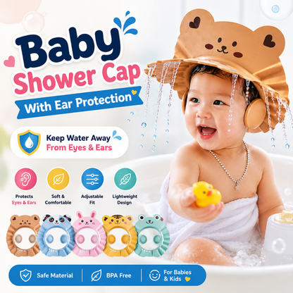 Baby Shower Cap With Ear Protection | 6 Months to 8 Years