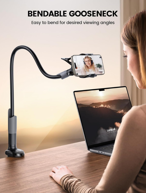 Hands-Free Flexible Long Arm Phone Holder – Bed & Desk Mount