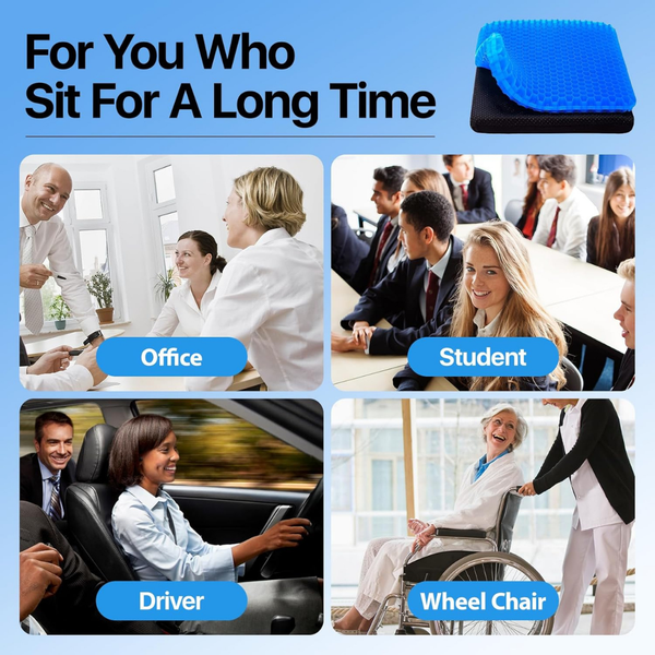 Gel Seat Cushion – Pressure Relief & Anti-Sweat Cooling Design