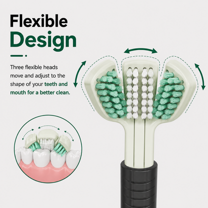 Flexible 3-Sided Toothbrush (Pack of 2)