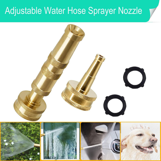 High Pressure Brass Hose Nozzle – 4 Spray Modes