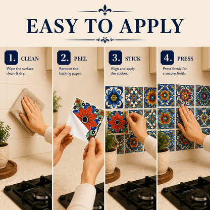 Spanish Tile Stickers | Waterproof (12 PCS)