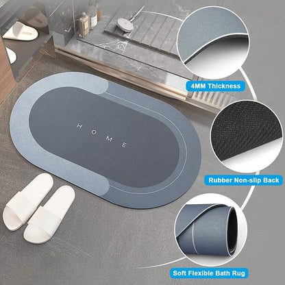 Super Absorbent & Anti Slip Floor, Bath Mat ( Non-Slip PVC Bathroom Rug Easy to Clean )