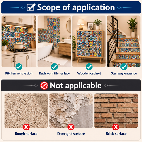 Spanish Tile Stickers | Waterproof (12 PCS)