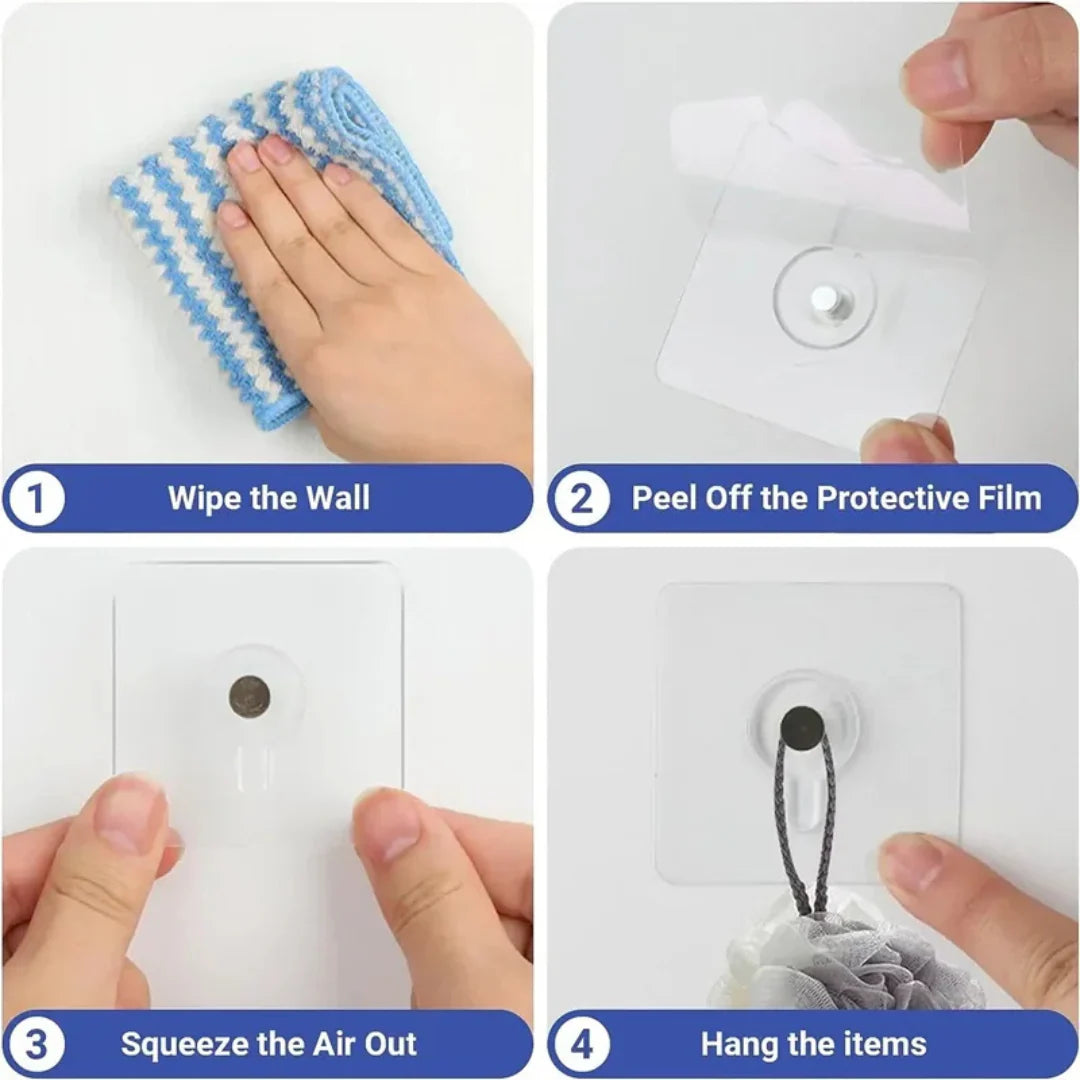 Self-Adhesive Screw Wall Hooks – No Drill