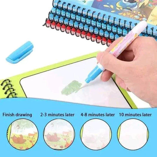 (3 Books + 3 Pen & unlimited Refills) Magic Water Colouring and Drawing Reusable Book Kids Reusable Practice Book